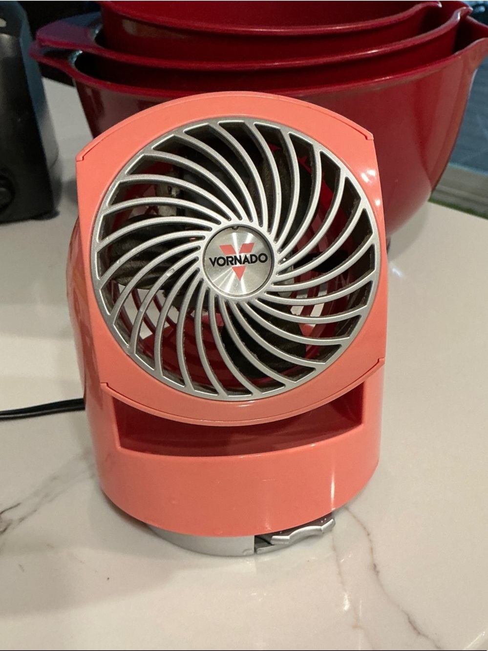 Coral Pink Compact Tilt Desk Fan🌴